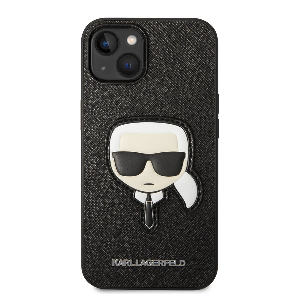 Futrola za Apple iPhone 14 Plus, Karl Lagerfeld, Saffiano Karl's Head, Crna