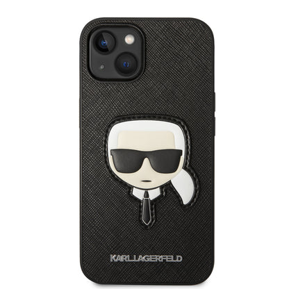 Futrola za Apple iPhone 14 Plus, Karl Lagerfeld, Saffiano Karl's Head, Crna