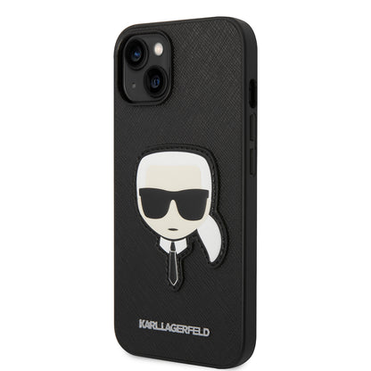 Futrola za Apple iPhone 14 Plus, Karl Lagerfeld, Saffiano Karl's Head, Crna