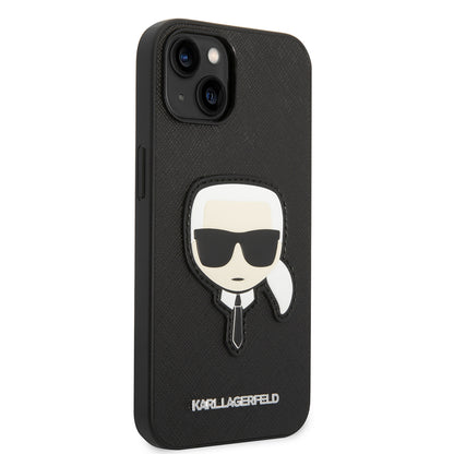 Futrola za Apple iPhone 14 Plus, Karl Lagerfeld, Saffiano Karl's Head, Crna