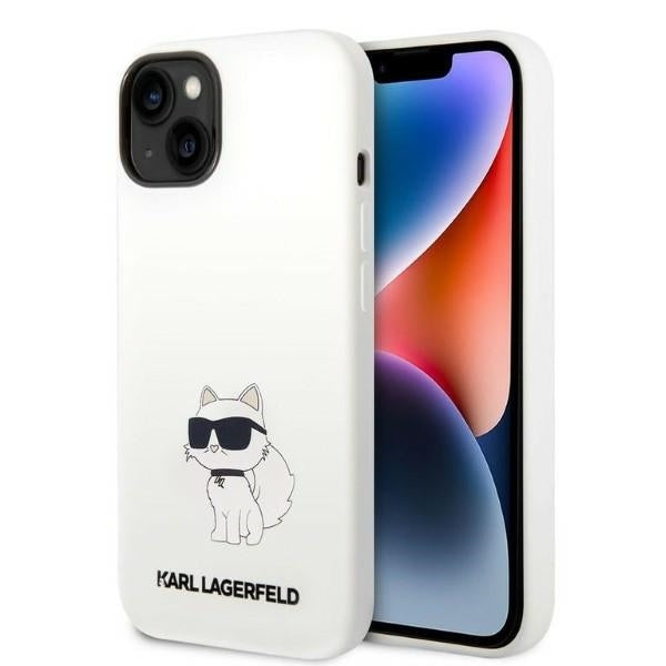 Futrola za Apple iPhone 14 Plus, Karl Lagerfeld, Silikonska Choupette, Bijela