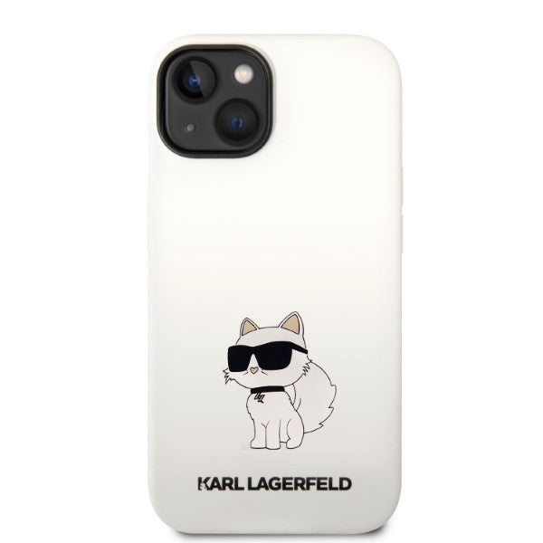 Futrola za Apple iPhone 14 Plus, Karl Lagerfeld, Silikonska Choupette, Bijela