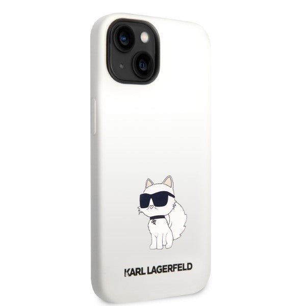 Futrola za Apple iPhone 14 Plus, Karl Lagerfeld, Silikonska Choupette, Bijela