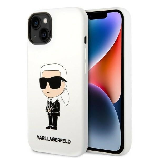 Futrola za Apple iPhone 14 Plus, Karl Lagerfeld, Silicone Ikonik Karl, Bijela