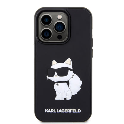 Futrola za Apple iPhone 14 Pro, Karl Lagerfeld, 3D Rubber Choupette, Crna