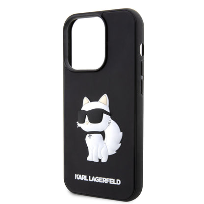 Futrola za Apple iPhone 14 Pro, Karl Lagerfeld, 3D Rubber Choupette, Crna