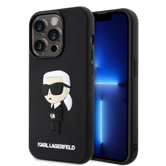 Futrola za Apple iPhone 14 Pro, Karl Lagerfeld, 3D Rubber Ikonik Karl, Crna