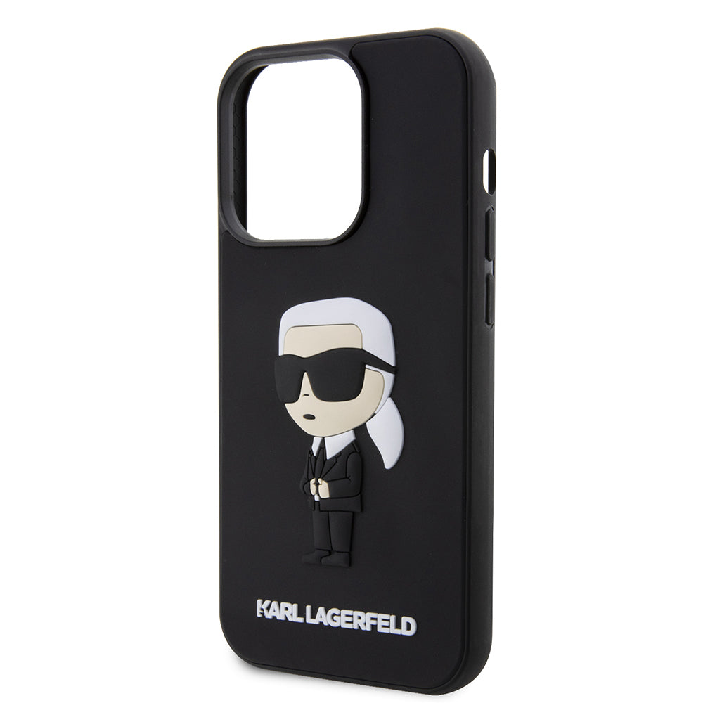 Futrola za Apple iPhone 14 Pro, Karl Lagerfeld, 3D Rubber Ikonik Karl, Crna