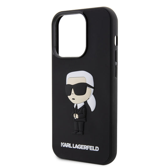 Futrola za Apple iPhone 14 Pro, Karl Lagerfeld, 3D Rubber Ikonik Karl, Crna