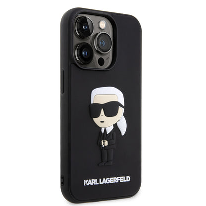 Futrola za Apple iPhone 14 Pro, Karl Lagerfeld, 3D Rubber Ikonik Karl, Crna