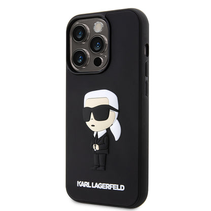 Futrola za Apple iPhone 14 Pro, Karl Lagerfeld, 3D Rubber Ikonik Karl, Crna