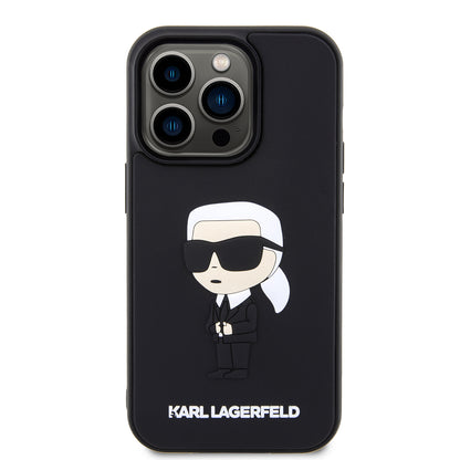 Futrola za Apple iPhone 14 Pro, Karl Lagerfeld, 3D Rubber Ikonik Karl, Crna