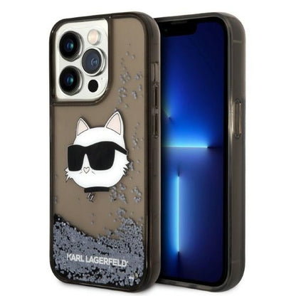 Futrola za Apple iPhone 14 Pro, Karl Lagerfeld, Glitter Choupette's Head, Crna