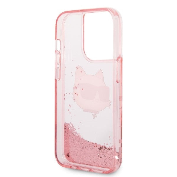 Futrola za Apple iPhone 14 Pro, Karl Lagerfeld, Glitter Choupette's Head, Roza