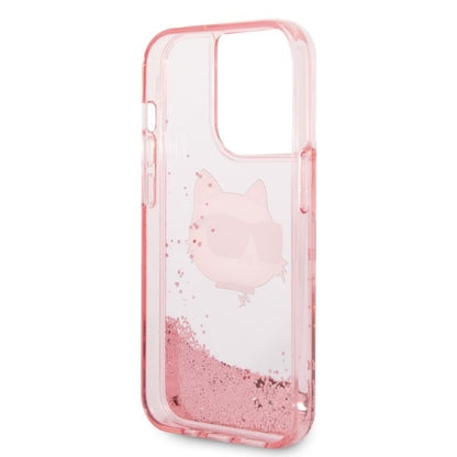 Futrola za Apple iPhone 14 Pro, Karl Lagerfeld, Glitter Choupette's Head, Roza