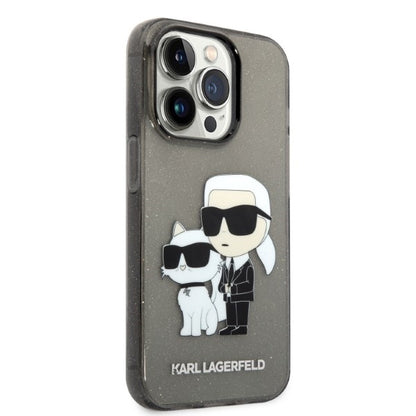 Futrola za Apple iPhone 14 Pro, Karl Lagerfeld, Glitter Karl & Choupette, Crna