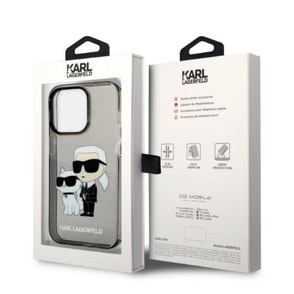 Futrola za Apple iPhone 14 Pro, Karl Lagerfeld, Glitter Karl & Choupette, Crna