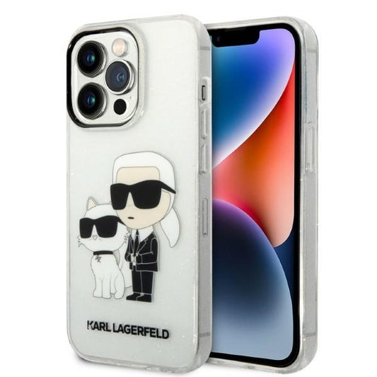 Futrola za Apple iPhone 14 Pro, Karl Lagerfeld, Glitter Karl & Choupette, Prozirna