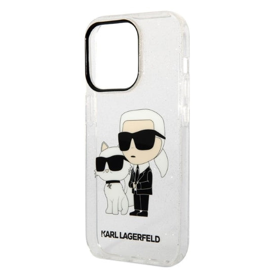 Futrola za Apple iPhone 14 Pro, Karl Lagerfeld, Glitter Karl & Choupette, Prozirna