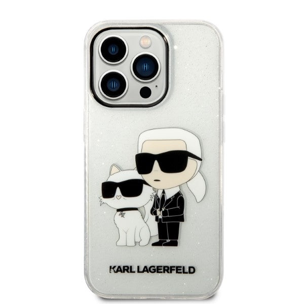 Futrola za Apple iPhone 14 Pro, Karl Lagerfeld, Glitter Karl & Choupette, Prozirna