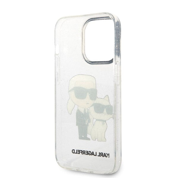 Futrola za Apple iPhone 14 Pro, Karl Lagerfeld, Glitter Karl & Choupette, Prozirna