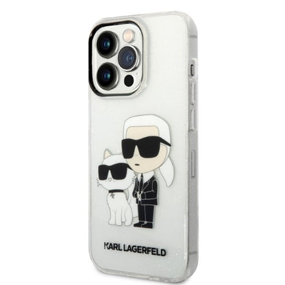 Futrola za Apple iPhone 14 Pro, Karl Lagerfeld, Glitter Karl & Choupette, Prozirna
