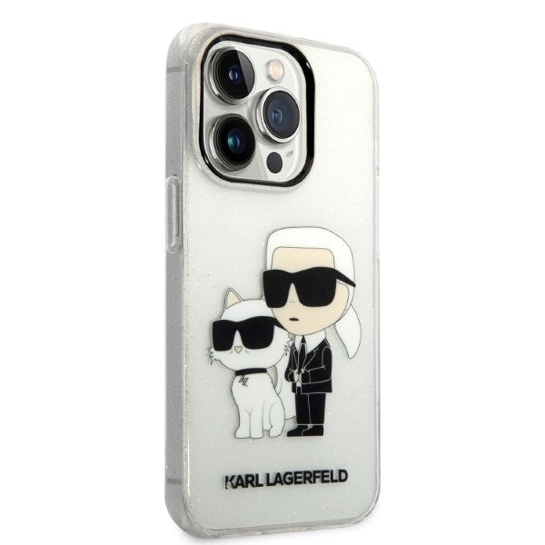 Futrola za Apple iPhone 14 Pro, Karl Lagerfeld, Glitter Karl & Choupette, Prozirna