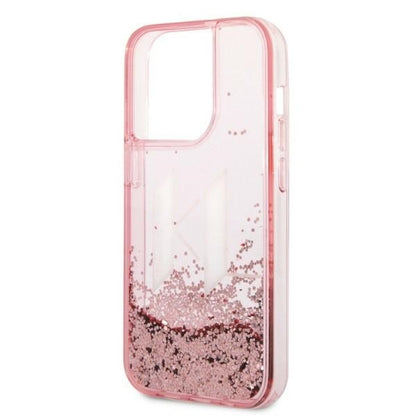 Futrola za Apple iPhone 14 Pro, Karl Lagerfeld, Glitter Liquid Big KL, Roza