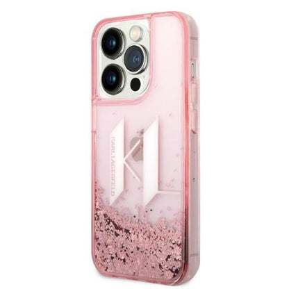 Futrola za Apple iPhone 14 Pro, Karl Lagerfeld, Glitter Liquid Big KL, Roza