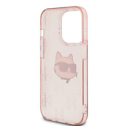 Futrola za Apple iPhone 14 Pro, Karl Lagerfeld, IML Luxury Monogram Choupette's Head, Roza