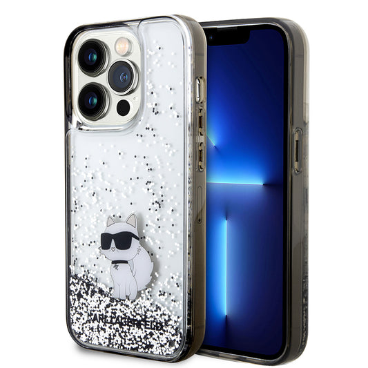 Futrola za Apple iPhone 14 Pro, Karl Lagerfeld, Liquid Glitter Choupette, Prozirna