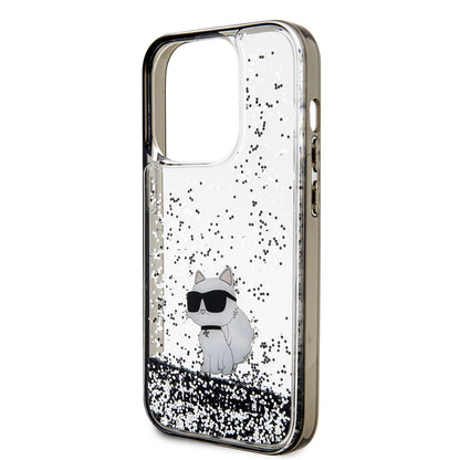 Futrola za Apple iPhone 14 Pro, Karl Lagerfeld, Liquid Glitter Choupette, Prozirna