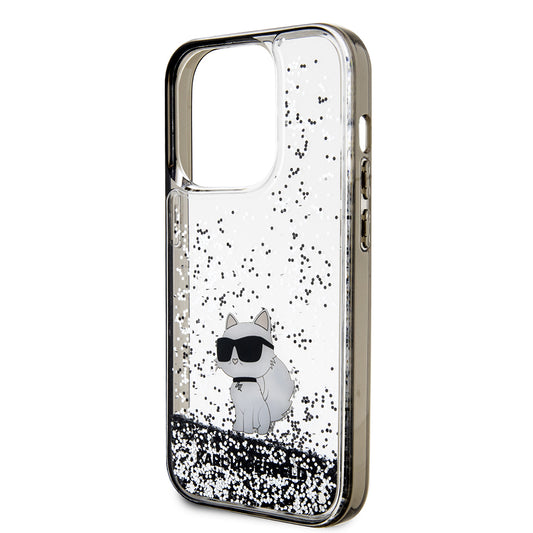 Futrola za Apple iPhone 14 Pro, Karl Lagerfeld, Liquid Glitter Choupette, Prozirna