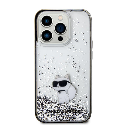 Futrola za Apple iPhone 14 Pro, Karl Lagerfeld, Liquid Glitter Choupette, Prozirna