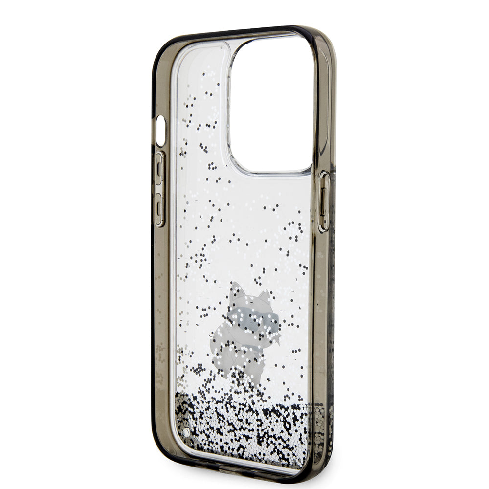 Futrola za Apple iPhone 14 Pro, Karl Lagerfeld, Liquid Glitter Choupette, Prozirna