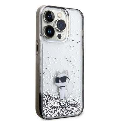 Futrola za Apple iPhone 14 Pro, Karl Lagerfeld, Liquid Glitter Choupette, Prozirna
