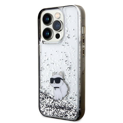 Futrola za Apple iPhone 14 Pro, Karl Lagerfeld, Liquid Glitter Choupette, Prozirna