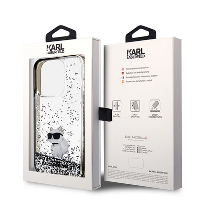 Futrola za Apple iPhone 14 Pro, Karl Lagerfeld, Liquid Glitter Choupette, Prozirna