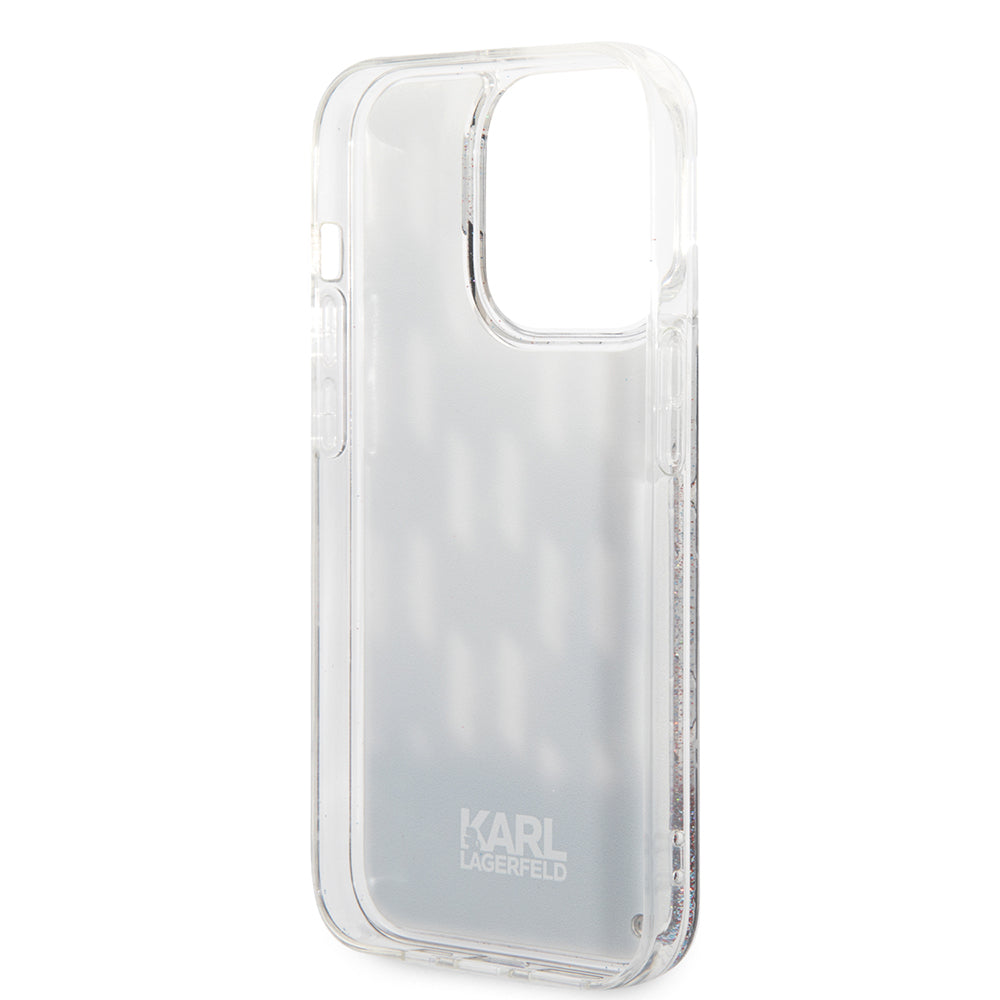 Futrola za Apple iPhone 14 Pro, Karl Lagerfeld, Liquid Glitter Monogram, Crna