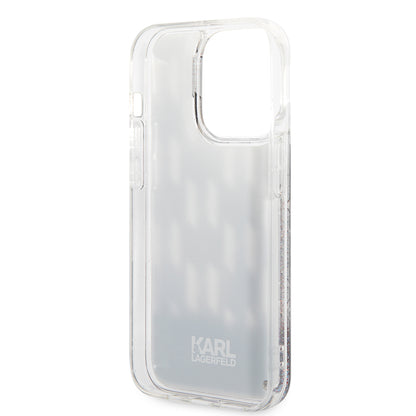 Futrola za Apple iPhone 14 Pro, Karl Lagerfeld, Liquid Glitter Monogram, Crna