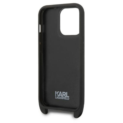 Futrola za Apple iPhone 14 Pro, Karl Lagerfeld, Monogram Ikonik Karl, Crna
