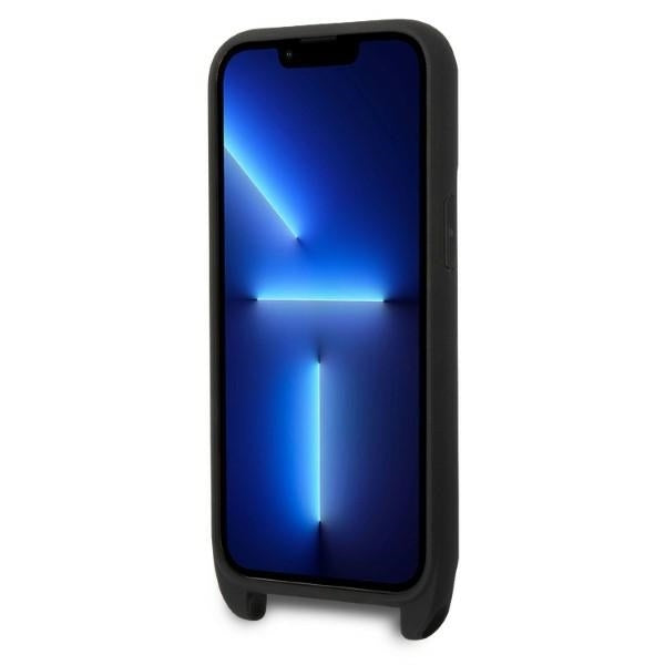 Futrola za Apple iPhone 14 Pro, Karl Lagerfeld, Monogram Plaque Logo with Strap, Crna