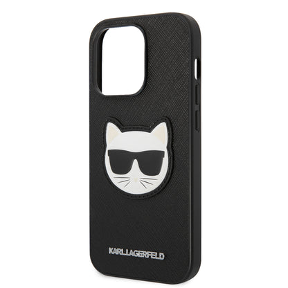 Futrola za Apple iPhone 14 Pro, Karl Lagerfeld, Saffiano Choupette's Head, Crna