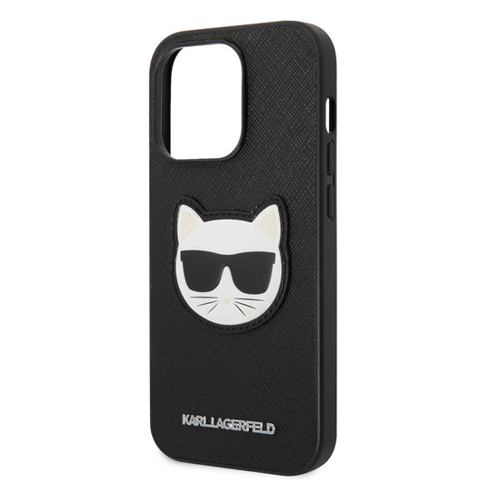 Futrola za Apple iPhone 14 Pro, Karl Lagerfeld, Saffiano Choupette's Head, Crna
