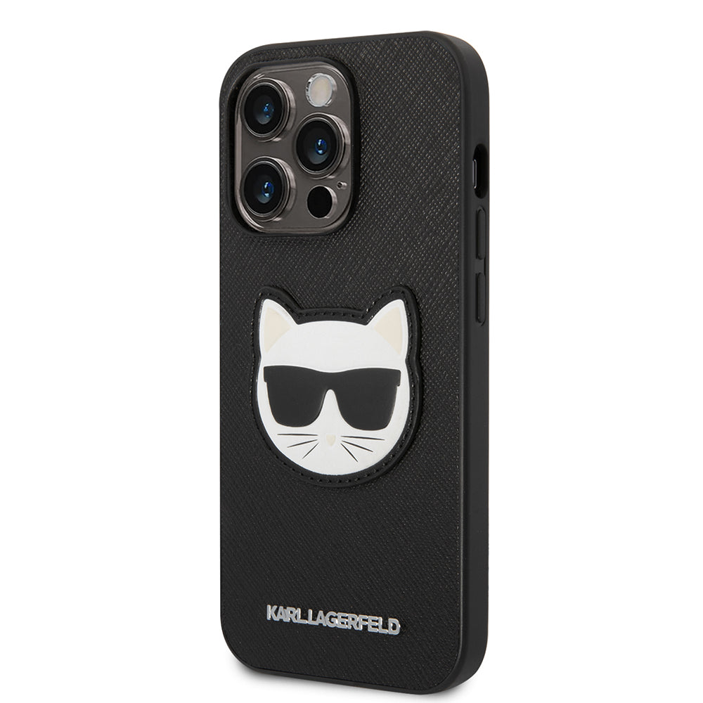 Futrola za Apple iPhone 14 Pro, Karl Lagerfeld, Saffiano Choupette's Head, Crna