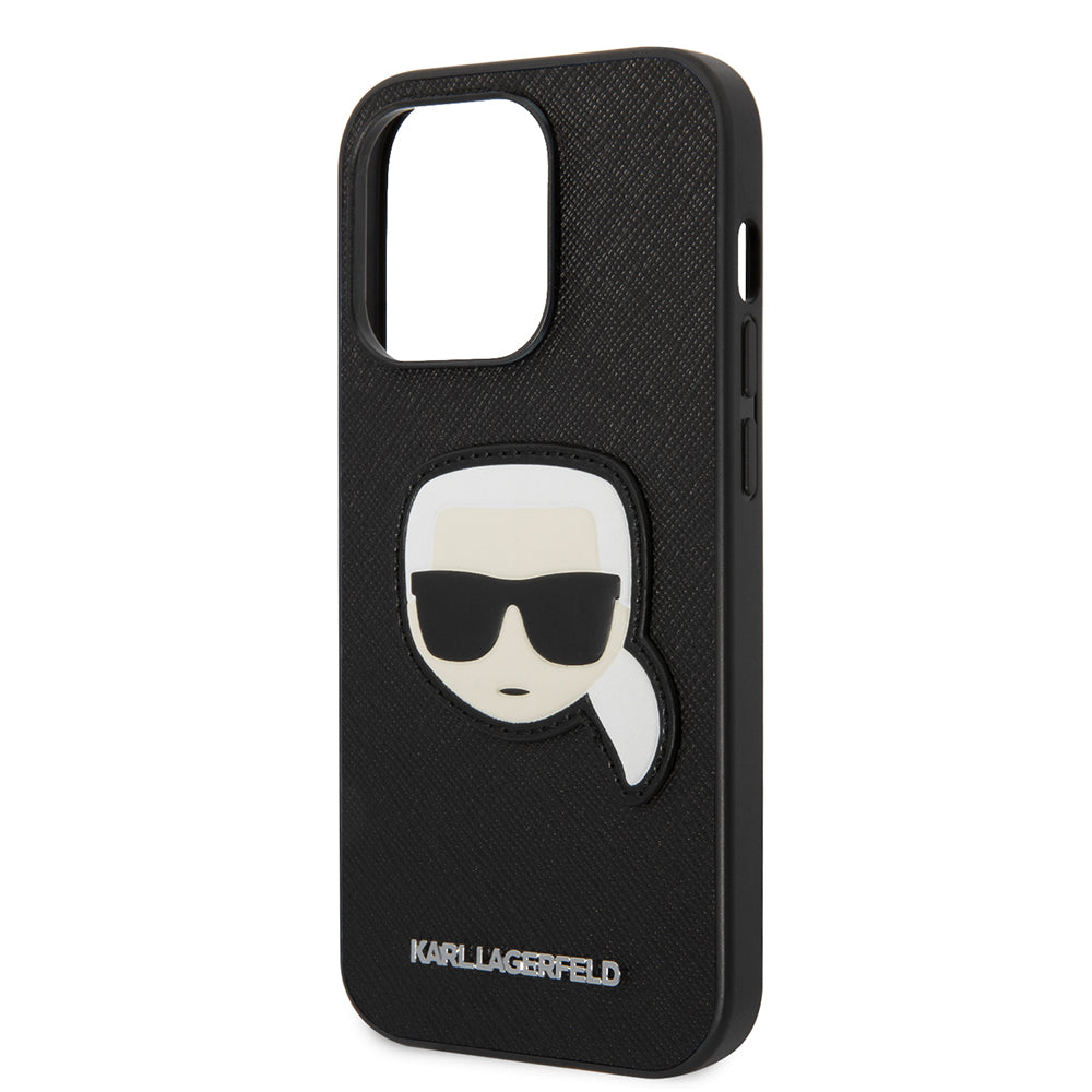 Futrola za Apple iPhone 14 Pro, Karl Lagerfeld, Saffiano Karl's Head, Crna