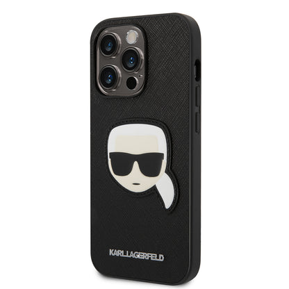 Futrola za Apple iPhone 14 Pro, Karl Lagerfeld, Saffiano Karl's Head, Crna