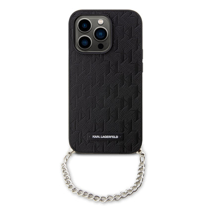 Futrola za Apple iPhone 14 Pro, Karl Lagerfeld, Saffiano Monogram Chain, Crna