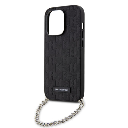 Futrola za Apple iPhone 14 Pro, Karl Lagerfeld, Saffiano Monogram Chain, Crna