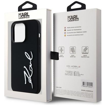 Futrola za Apple iPhone 14 Pro, Karl Lagerfeld, Silicone Karl Script, Crna
